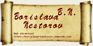 Borislava Nestorov vizit kartica